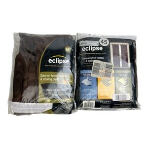 Lot Of 2 Eclipse Window Curtain Panels Espresso Brown 52x84 Blackout Thermalayer
